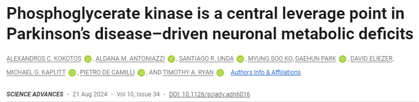 磷酸甘油酸激酶是帕金森病驅(qū)動的神經(jīng)元代謝缺陷的核心杠桿點(diǎn) 磷酸甘油酸激酶是帕金森病驅(qū)動的神經(jīng)元代謝缺陷的核心杠桿點(diǎn)
