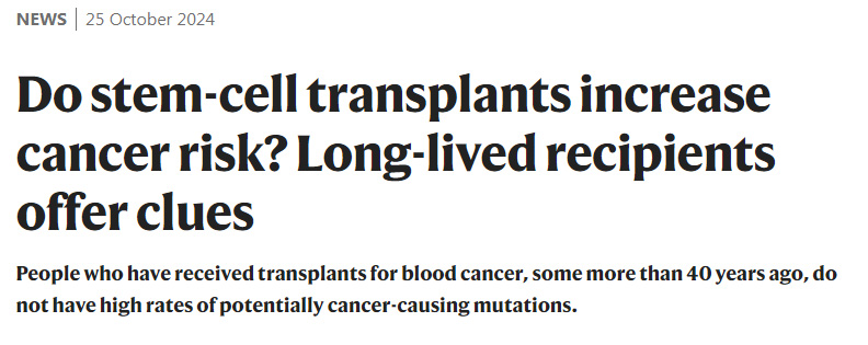 干細(xì)胞移植會增加癌癥風(fēng)險嗎？長壽的接受者提供線索