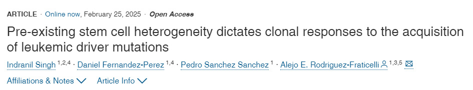 預(yù)先存在的干細(xì)胞異質(zhì)性決定了克隆對(duì)白血病驅(qū)動(dòng)突變獲得反應(yīng)