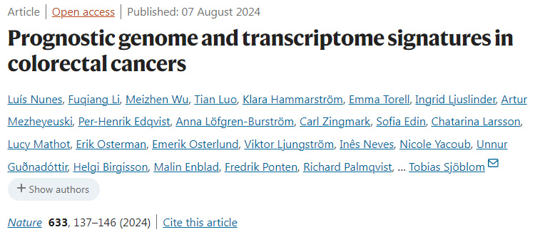 結(jié)直腸癌預(yù)后基因組與轉(zhuǎn)錄組特征