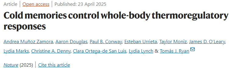  寒冷記憶調(diào)控全身體溫調(diào)節(jié)反應