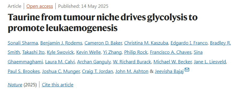  腫瘤微環(huán)境中的牛磺酸驅(qū)動糖酵解促進(jìn)白血病發(fā)生