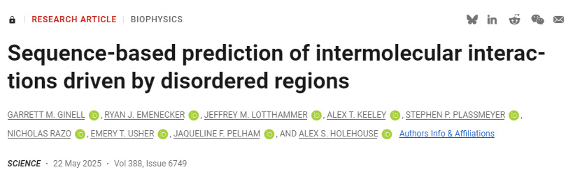  基于序列的由無序區(qū)域驅(qū)動的分子間相互作用預(yù)測