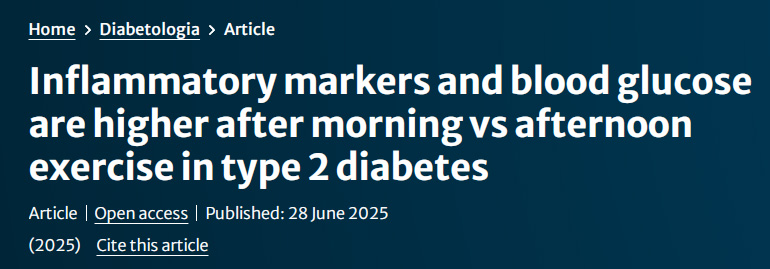 2型糖尿病患者晨練后炎癥標(biāo)志物及血糖水平較午后運動升高更明顯