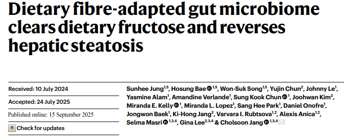 適應(yīng)膳食纖維的腸道菌群清除膳食果糖并逆轉(zhuǎn)肝臟脂肪變性 適應(yīng)膳食纖維的腸道菌群清除膳食果糖并逆轉(zhuǎn)肝臟脂肪變性