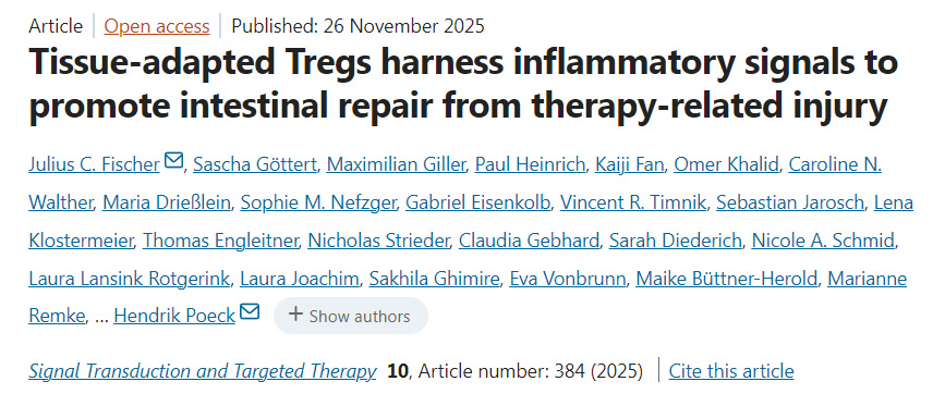 組織適應(yīng)性調(diào)節(jié)性T細胞駕馭炎性信號以促進治療相關(guān)損傷后的腸道修復(fù)