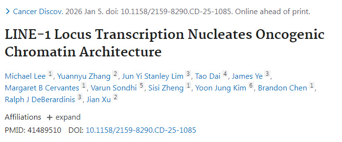 LINE-1位點(diǎn)轉(zhuǎn)錄起始致癌染色質(zhì)結(jié)構(gòu)的形成 LINE-1位點(diǎn)轉(zhuǎn)錄起始致癌染色質(zhì)結(jié)構(gòu)的形成