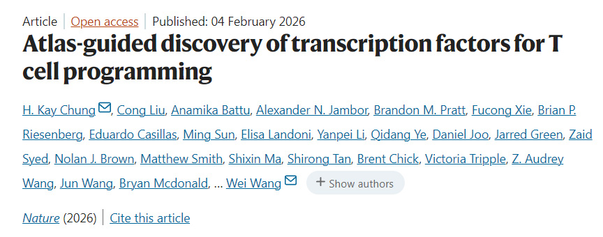 圖譜引導(dǎo)的T細(xì)胞編程轉(zhuǎn)錄因子發(fā)現(xiàn) 圖譜引導(dǎo)的T細(xì)胞編程轉(zhuǎn)錄因子發(fā)現(xiàn)