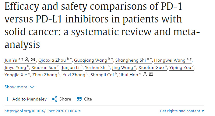 PD-1與PD-L1抑制劑在實體瘤患者中的療效和安全性比較