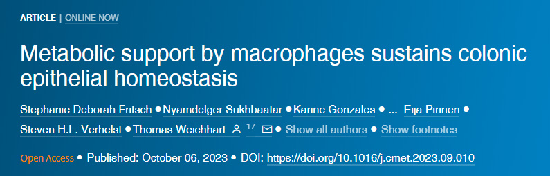 巨噬細胞的代謝支持維持結腸上皮穩(wěn)態(tài)
