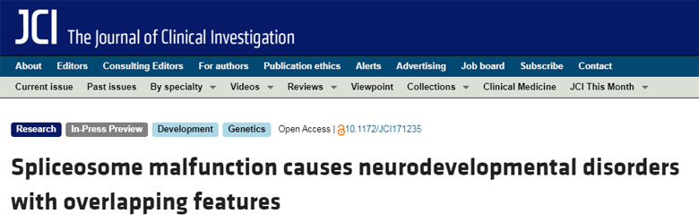 剪接體功能障礙導(dǎo)致具有重疊特征的神經(jīng)發(fā)育障礙 剪接體功能障礙導(dǎo)致具有重疊特征的神經(jīng)發(fā)育障礙