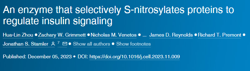 導(dǎo)一種選擇性S-亞硝化蛋白質(zhì)以調(diào)節(jié)胰島素信號(hào)傳導(dǎo)的酶