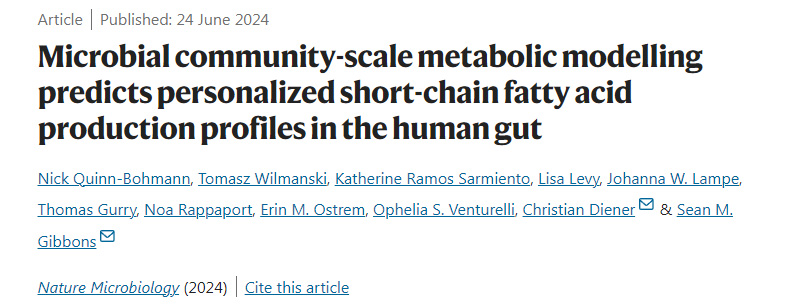微生物群落規(guī)模的代謝模型預(yù)測人類腸道中個性化的短鏈脂肪酸生產(chǎn)概況 微生物群落規(guī)模的代謝模型預(yù)測人類腸道中個性化的短鏈脂肪酸生產(chǎn)概況