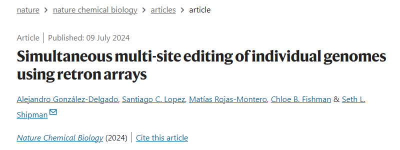 使用逆轉(zhuǎn)錄酶陣列同時對單個基因組進(jìn)行多位點(diǎn)編輯 使用逆轉(zhuǎn)錄酶陣列同時對單個基因組進(jìn)行多位點(diǎn)編輯