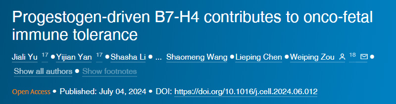 孕激素驅(qū)動的B7-H4有助于癌胚免疫耐受 孕激素驅(qū)動的B7-H4有助于癌胚免疫耐受