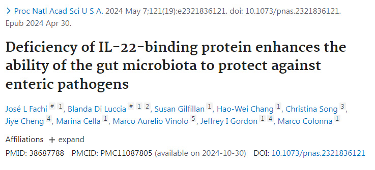IL-22結(jié)合蛋白的缺乏增強(qiáng)了腸道微生物群抵御腸道病原體的能力 IL-22結(jié)合蛋白的缺乏增強(qiáng)了腸道微生物群抵御腸道病原體的能力